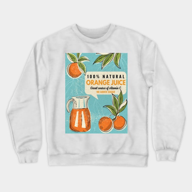 Vintage Orange Juice Ad Crewneck Sweatshirt by SWON Design